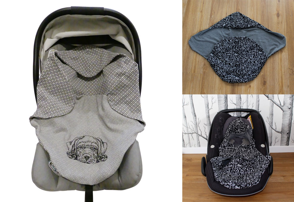 PAPIERSCHNITTMUSTER, Decke für Babyschale “MANOLO”