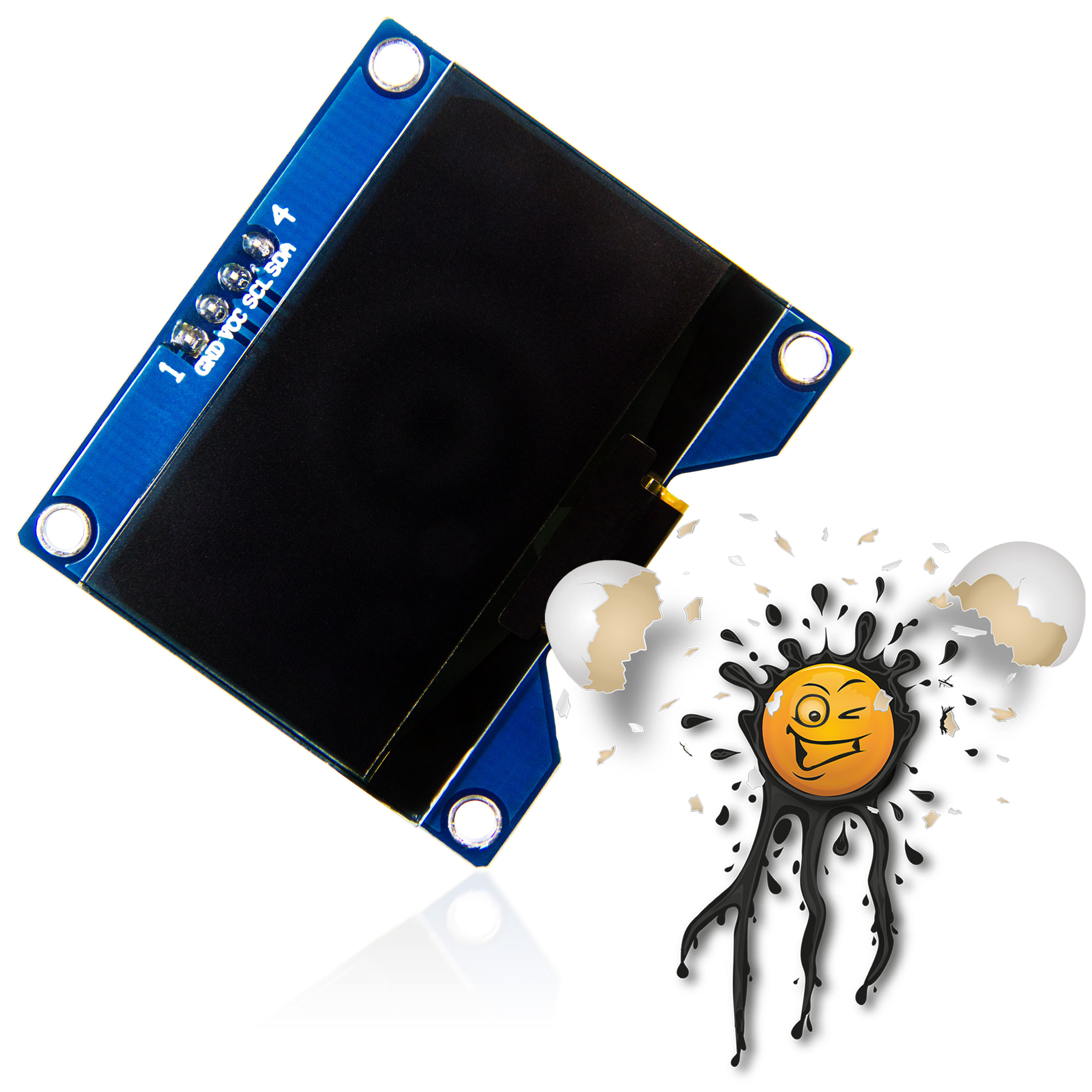1,54 SSD1309 I2C Driver OLED LCD Display 128×64 weiß blau