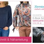 Bluse oder Shirt mit Manschette “Margarete”, Gr. 158 – 46 [Digital]