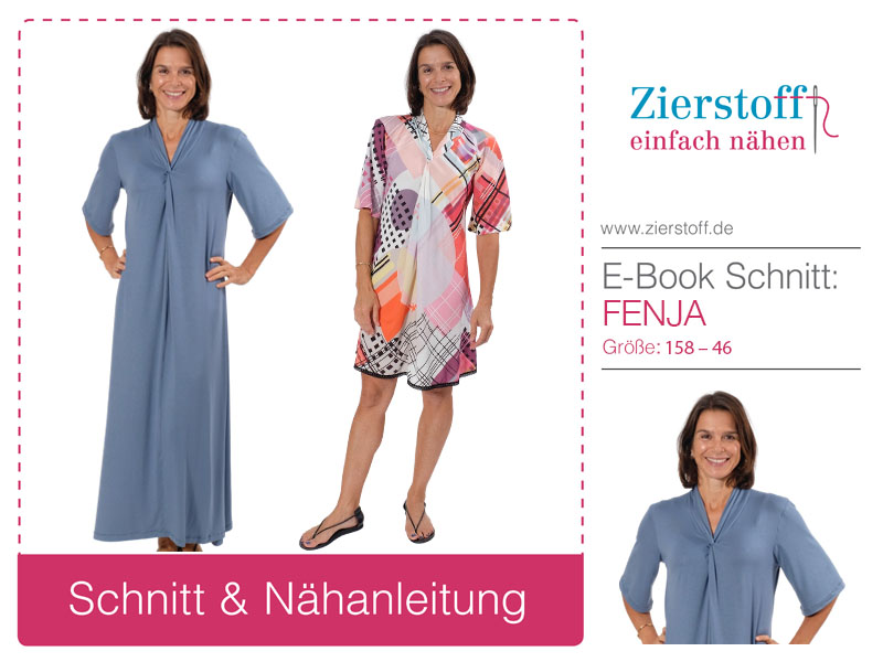 Kleid mit Knoteneffekt “FENJA”, Gr. 158 – Damengr. 46 [Digital]