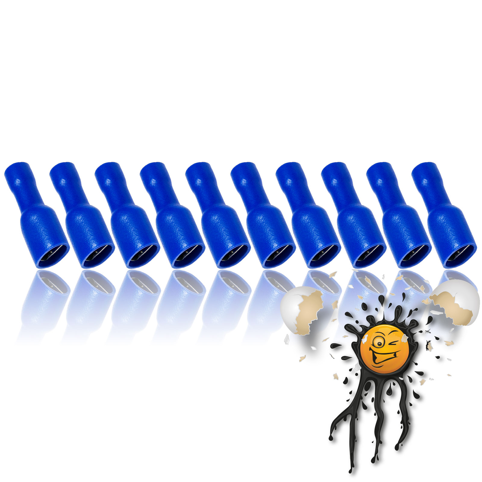 10 Teile / Items Quetsch Verbinder Buchse Female 6,3mm Bullet Set C