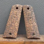 Colt 1911 Holzgriffschale, Ausführung 19, Schlangenhautoptik braun, Nußbaum, Neu