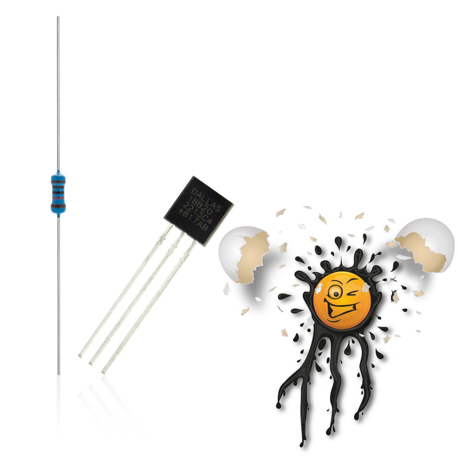 DS18B20 + 4K7 1-wire Temperatur Sensor Set