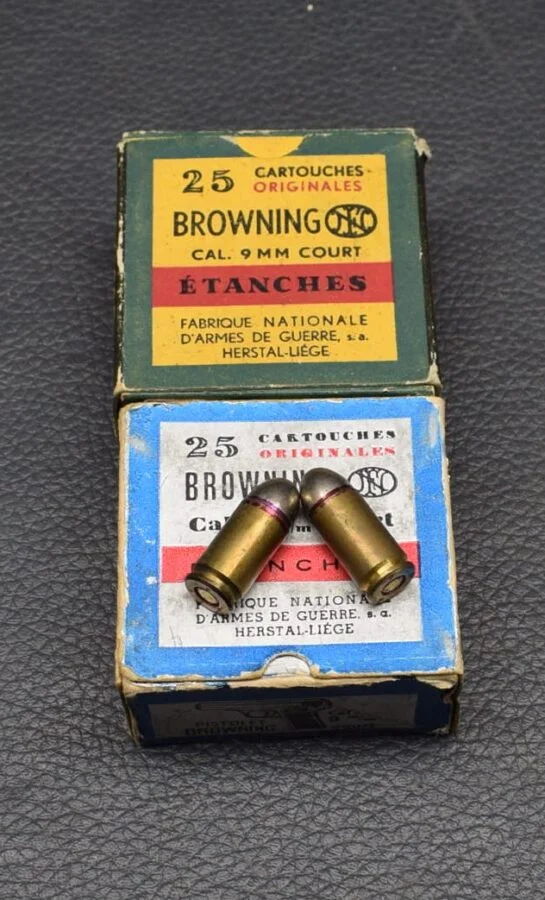 50 Patronen, Konvolut, Browning, Kal.9mm Kurz, VMJ, Sammler Munition
