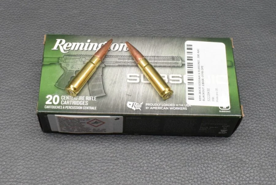 20 Patronen, Remington, Kal. 300 AAC Blackout, OTFB Hohlspitz Subsonic, 14,3g/220gr, zum Sonderpreis!