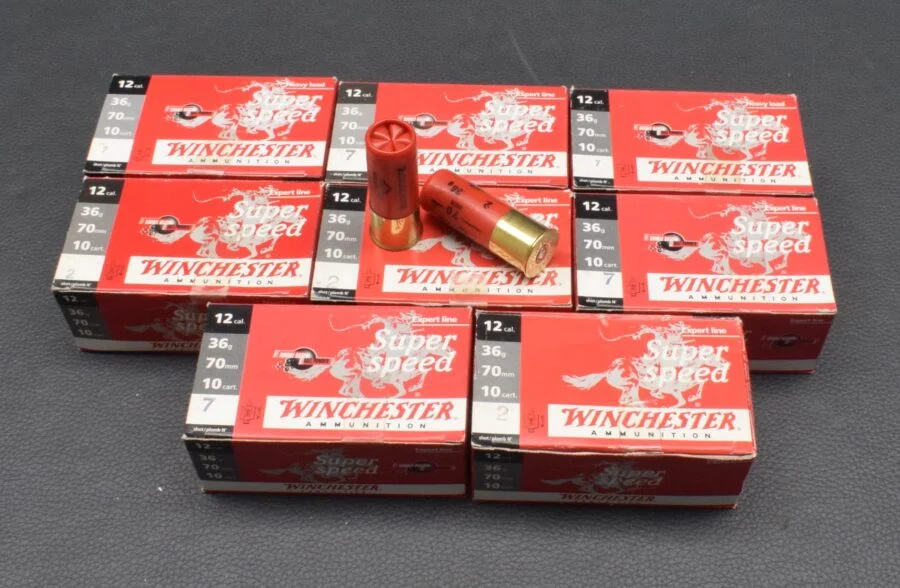 80 Schrotpatronen, Winchester Super Speed, Kaliber 12/70, 2,5mm/3,5mm, 36g, zum Sonderpreis!