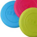 Doog Fetch-a-Disc-Spielzeug, Hunde-Frisbee, bpa-frei, schwimmt, sanftes Gleiten, angenehmes Rollen, leicht, langlebig, 19cm (gelb, blau)