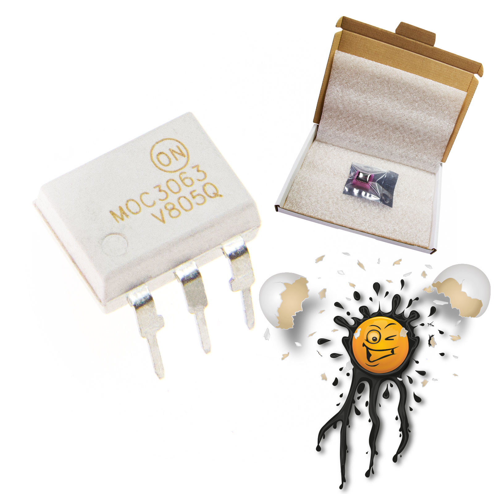 4 Stk. pcs. MOC3063 Lite On SCR Optokoppler 1 Kanal Channel Transistor DIP6 IC