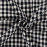 Seersucker Stoff, Bäckerkaro, Blau Weiß