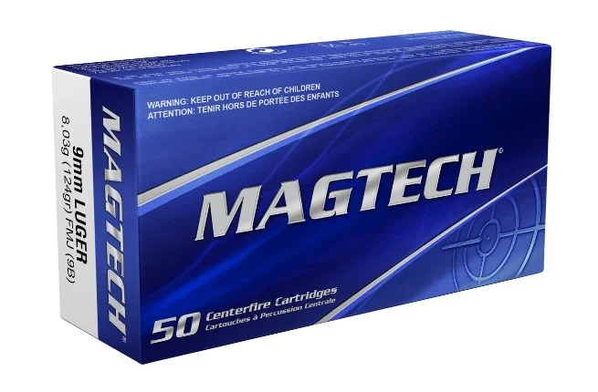 9mm Luger 9×19 124grs 8g Vollmantel Magtech 100 Schuss Munition für Pistole