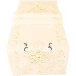 Tischläufer Mitteldecke Stick Kerze Ornamente ecru gold Tischwäsche 1 Stk 40×140 cm