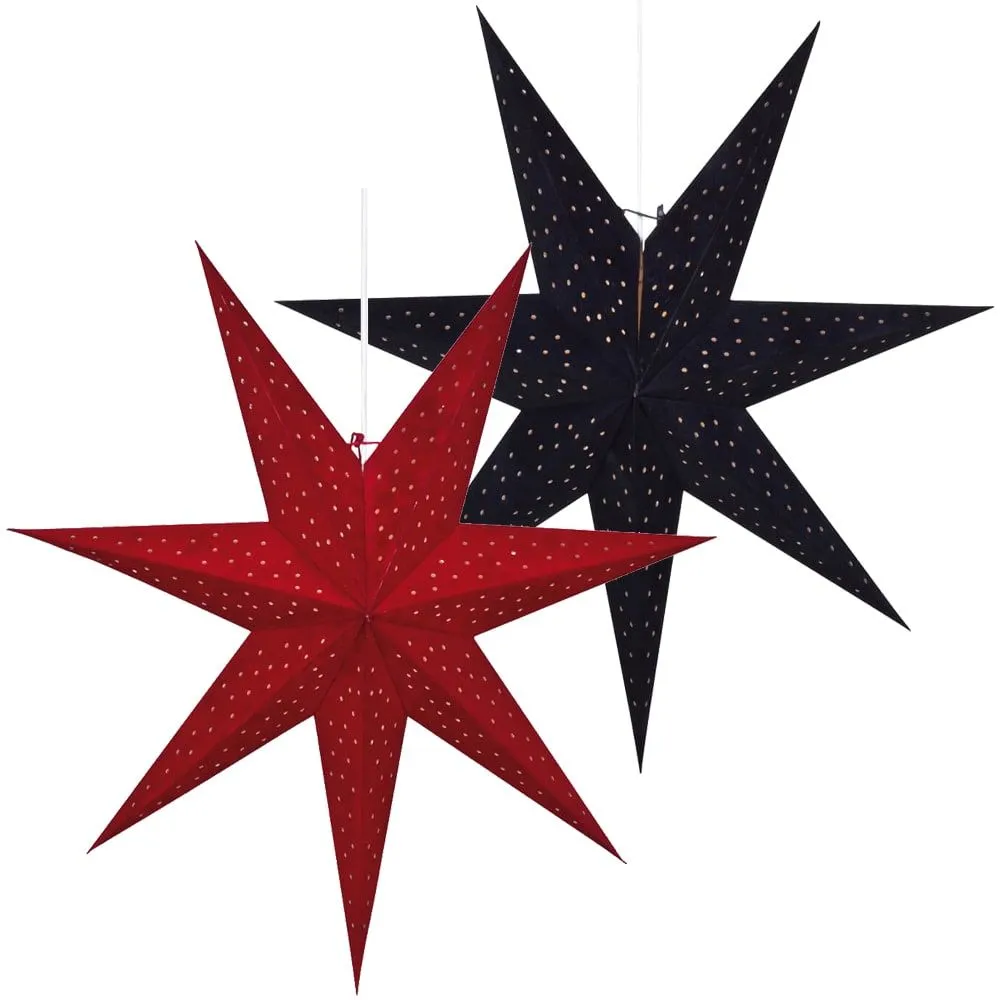 Weihnachtssterne Papier Leuchtsterne hängend mit Schalter Ø 75 cm in 2 Farben