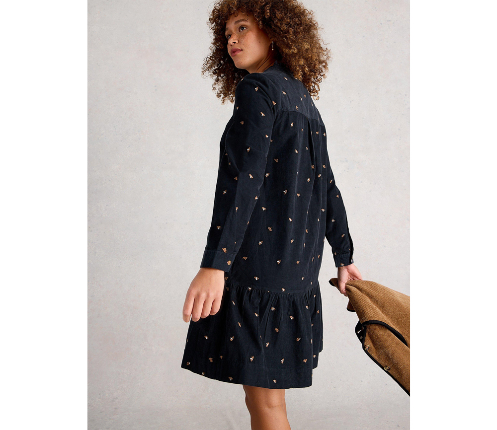 White Stuff – Kleid „DARIA“, black multi, Biobaumwolle