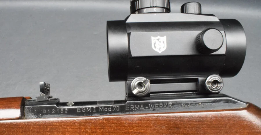Erma EGM1 Modell 70, SL-Büchse, Kaliber 22lfB, 10er Magazin, mit N&S Red Dot, gut – Bild 5