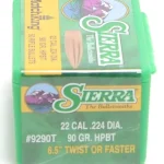 250 Geschosse Sierra Match King, Cal. 22 (.224″) HPBT 5,8g/90gr, zum Sonderpreis