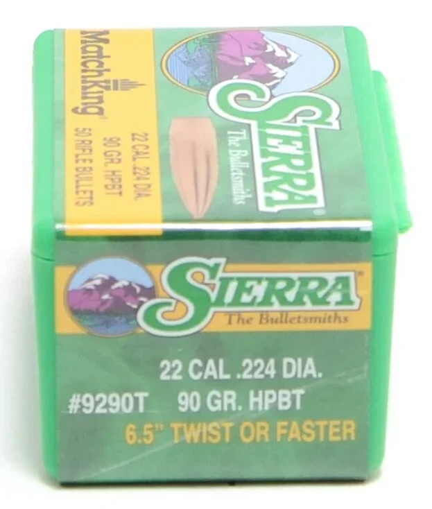 250 Geschosse Sierra Match King, Cal. 22 (.224″) HPBT 5,8g/90gr, zum Sonderpreis