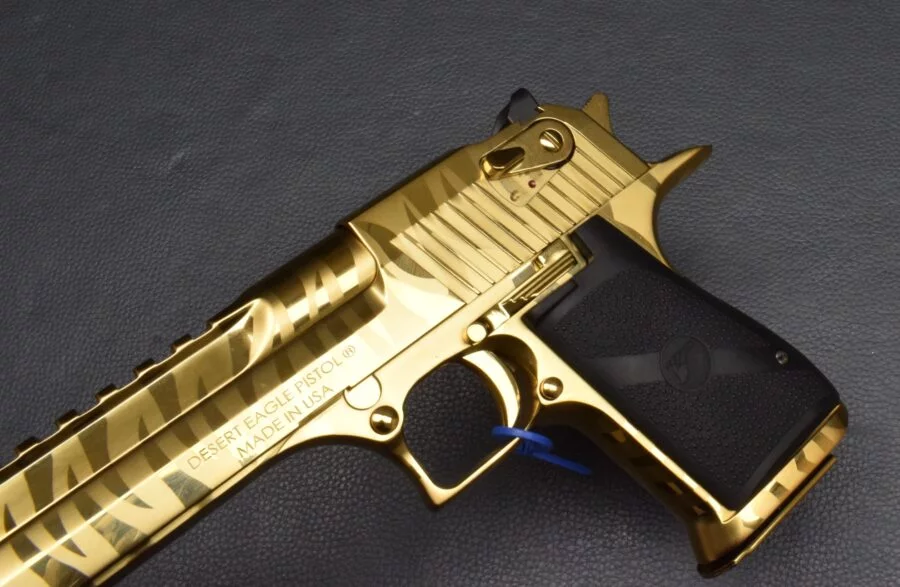 Magnum Research Desert Eagle, Gold Tiger Stripes, Kaliber 357Mag, Neuware – Bild 4