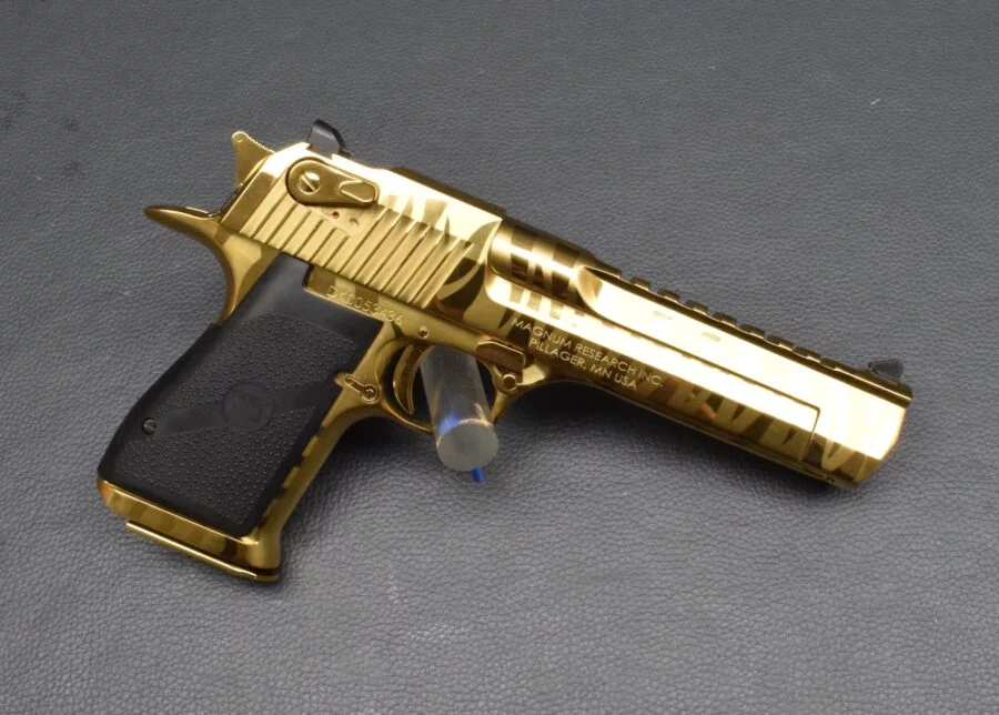 Magnum Research Desert Eagle, Gold Tiger Stripes, Kaliber 357Mag, Neuware – Bild 7