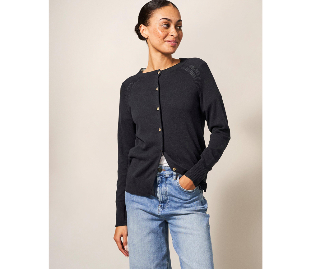 White Stuff – Strickjacke „LULU“, navy blue, Biobaumwolle